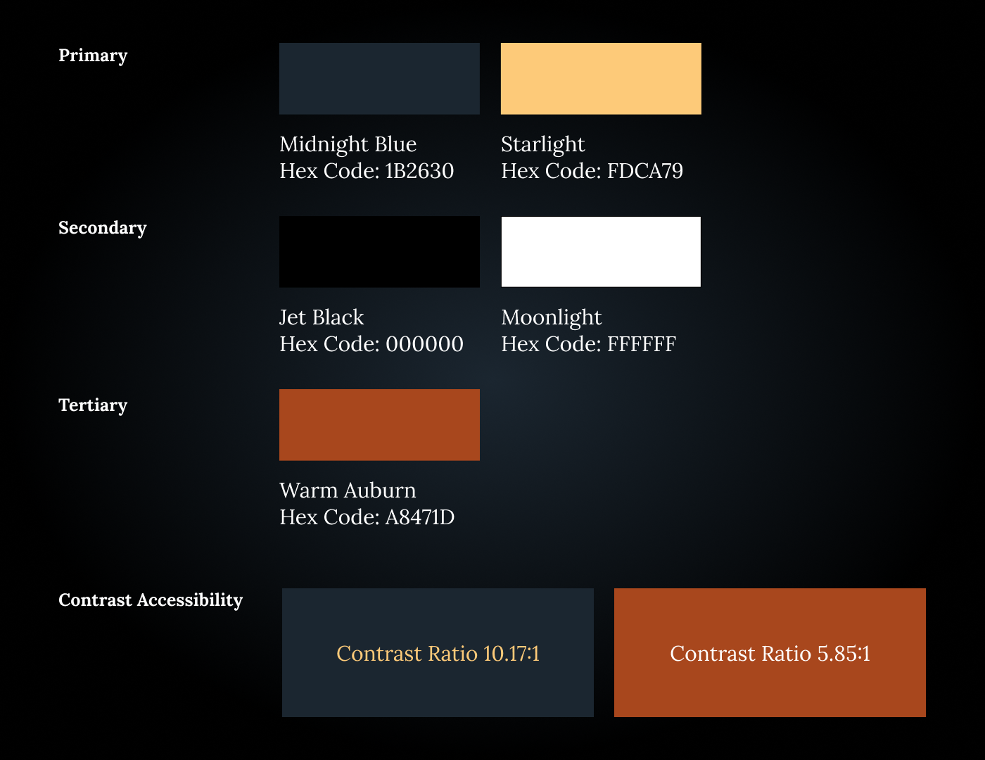 FRESH color palette — brand colors for Starry Night Food Festival
